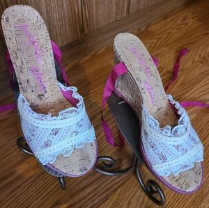 Irregular Choice Pink and White Espadrilles